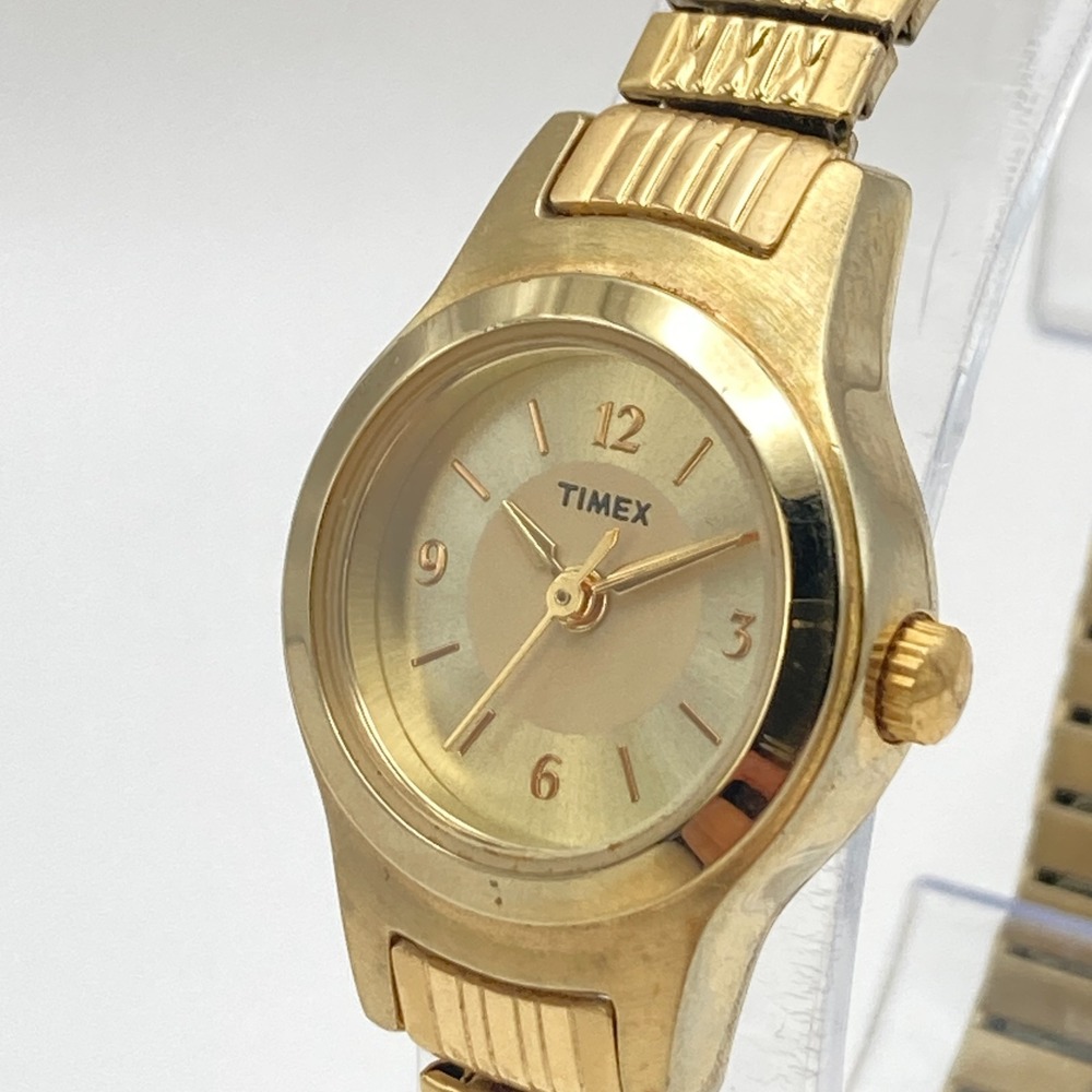 Timex Women's Watch 20mm Gold Tone Stretch Band Round New Battery SMALL 6" 2006 - Picture 4 of 14